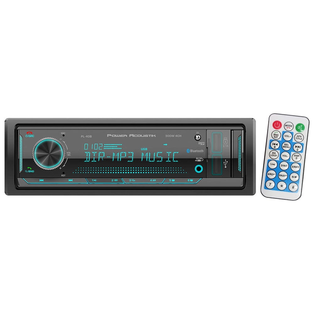 Power Acoustik PL40B Mechless Single DIN Media Receiver Bluetooth Image 1