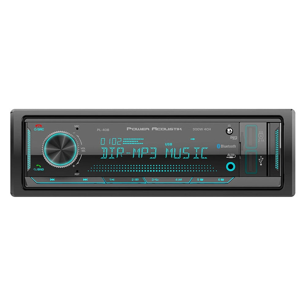 Power Acoustik PL40B Mechless Single DIN Media Receiver Bluetooth