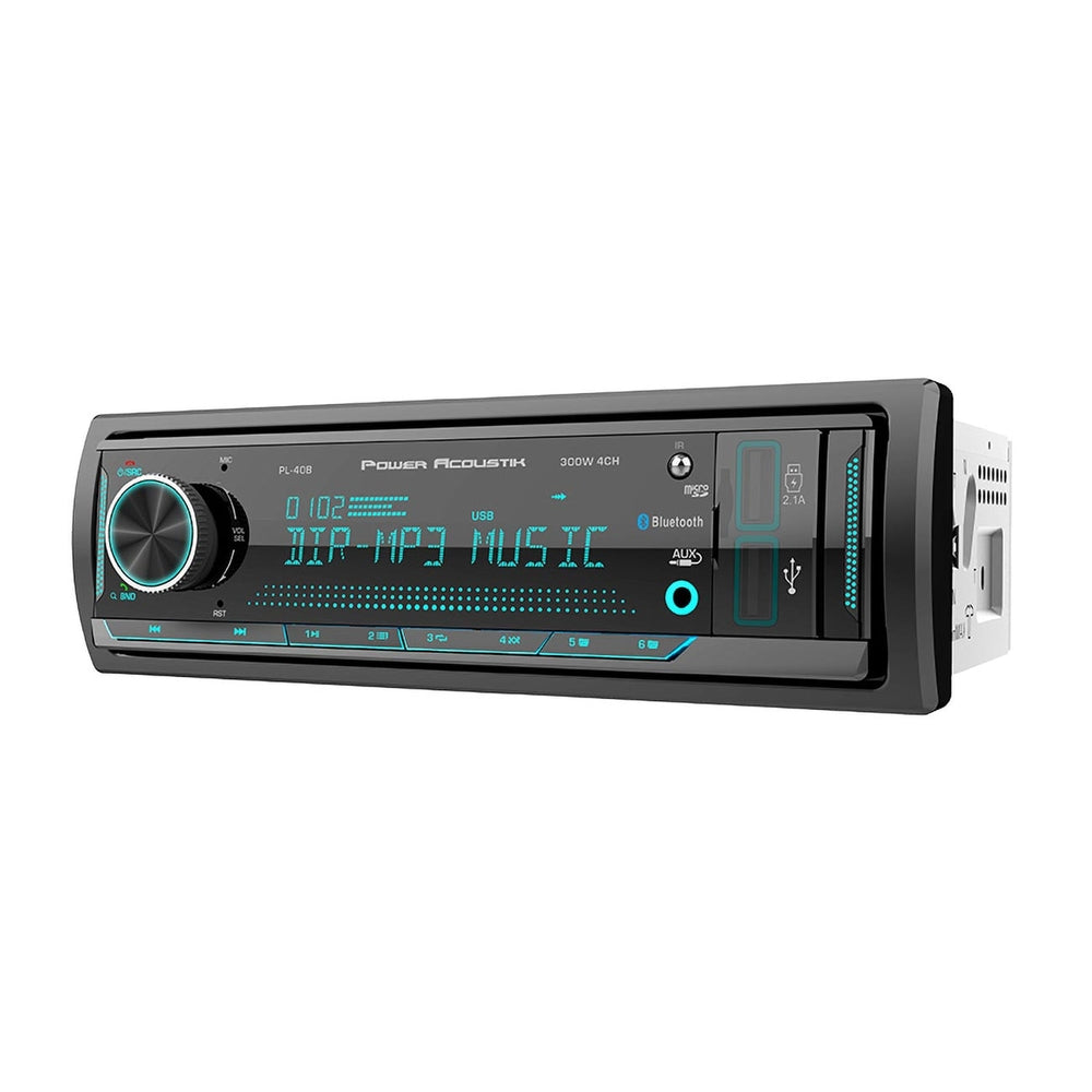 Power Acoustik PL40B Mechless Single DIN Media Receiver Bluetooth