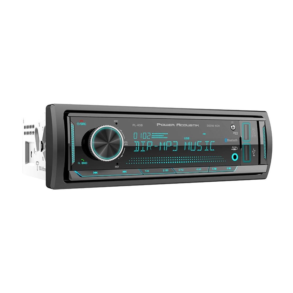 Power Acoustik PL40B Mechless Single DIN Media Receiver Bluetooth