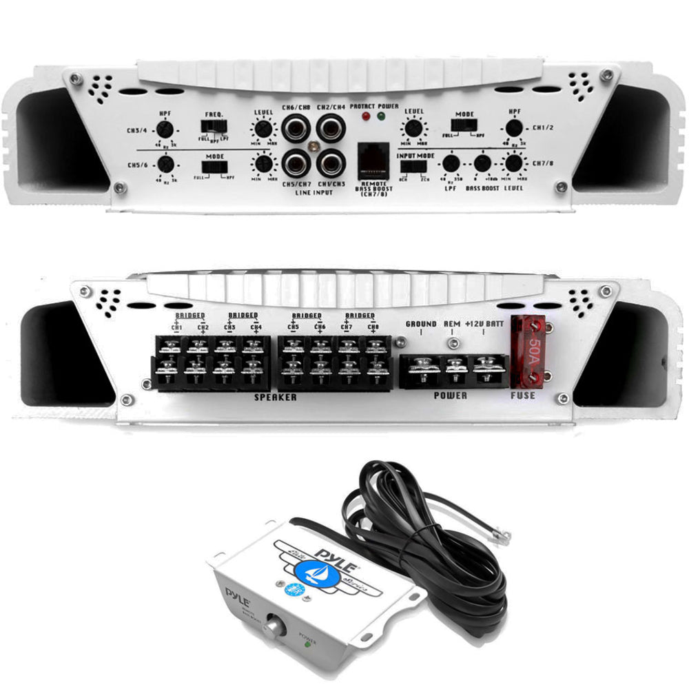 Pyle Plmra820 8 Channel Marine Amplifier