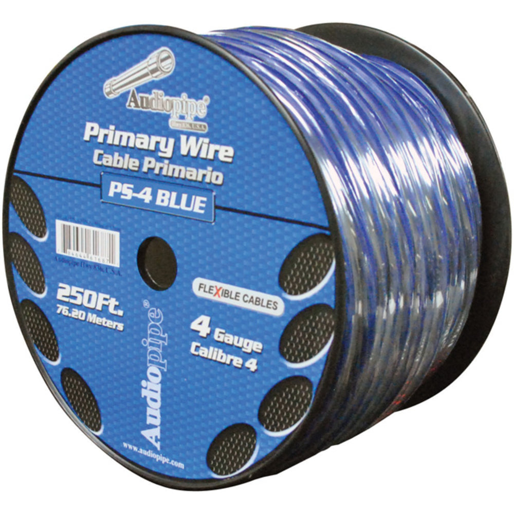 Nippon PS4BL Audiopipe 4 Ga. Power Cable 250 Ft. Blue Image 1