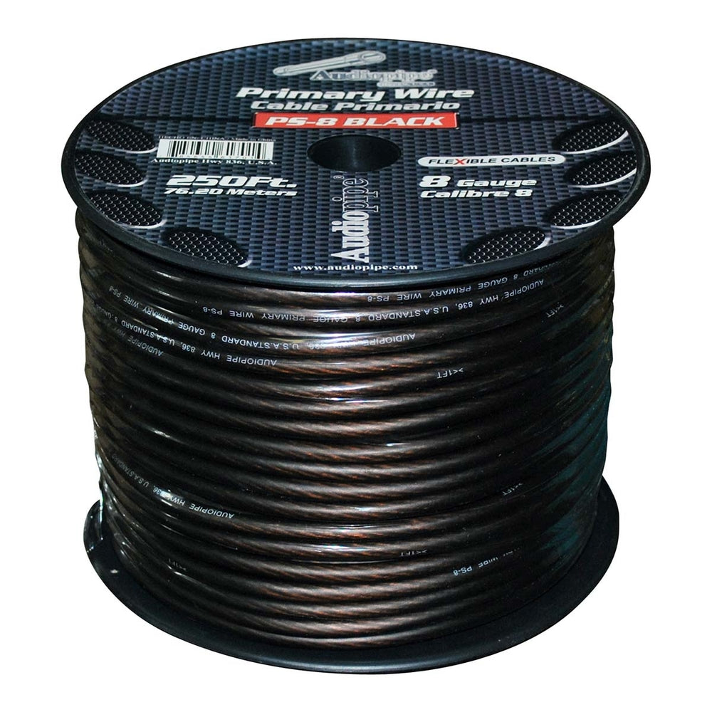 Audiopipe PS8BK Power Cable - Black, 250 Ft.