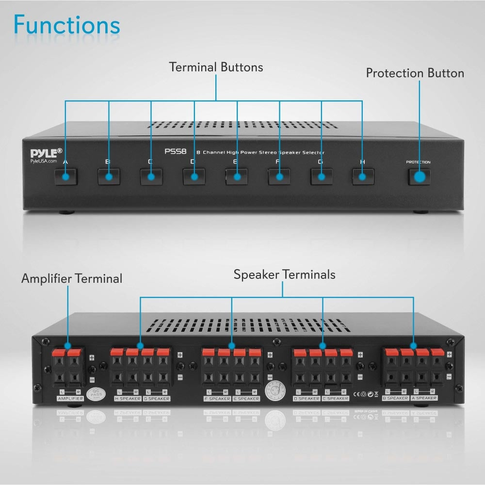 Pyle Pss8 Speaker Selector Home 8 Channel