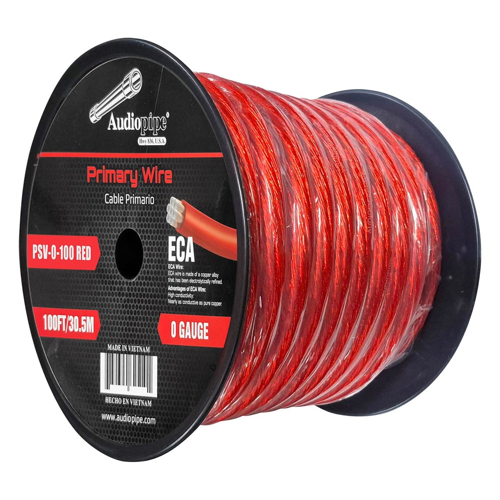 Audiopipe PSV-0-100 Red Flexible ECA Power Cable 0 Gauge 100 Foot Image 1