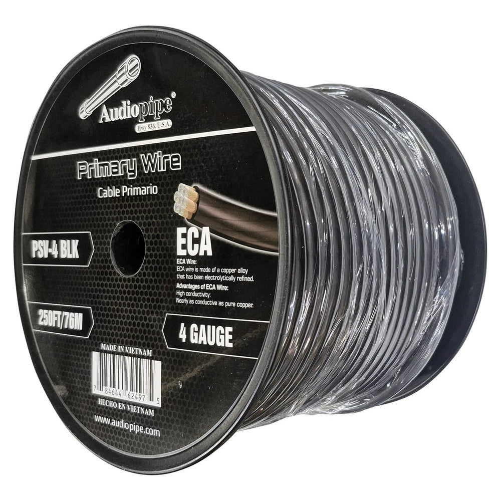 Audiopipe PSV-4 ECA Power Cable 4 Gauge 250ft - Black Image 1