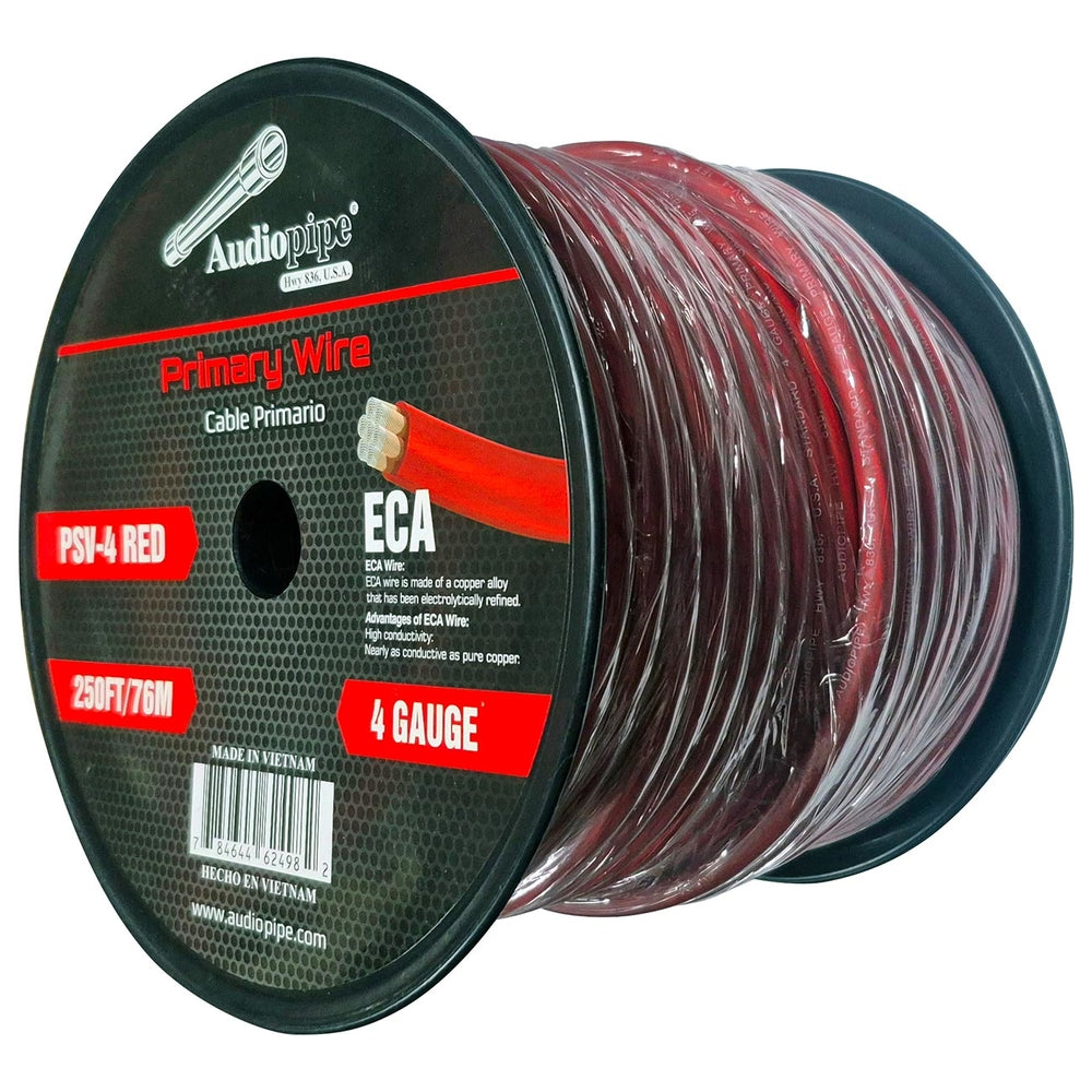 Audiopipe PSV-4 Red Flexible Power Cable 4 Gauge 250ft - Audiopipe Image 1