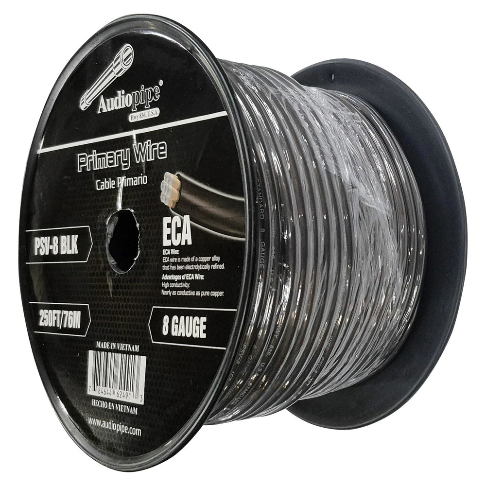 Audiopipe PSV-8 Black Flexible Power Cable 8 Gauge 250ft - Black Image 1