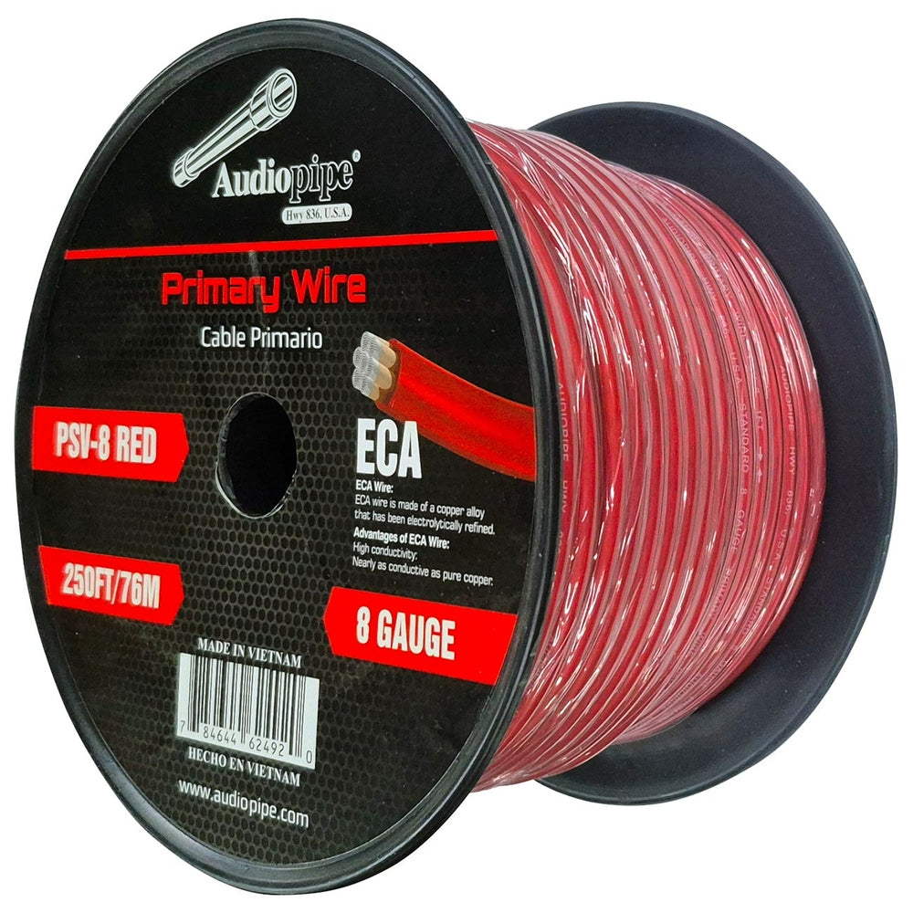 Audiopipe PSV-8 Red Flexible Power Cable 8 Gauge 250 Foot Image 1