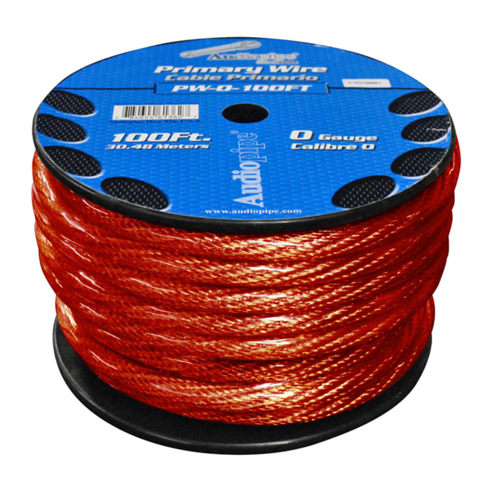 Nippon Pw0100Rd Power Wire 0Ga. 100' Red Audiopipe Image 1