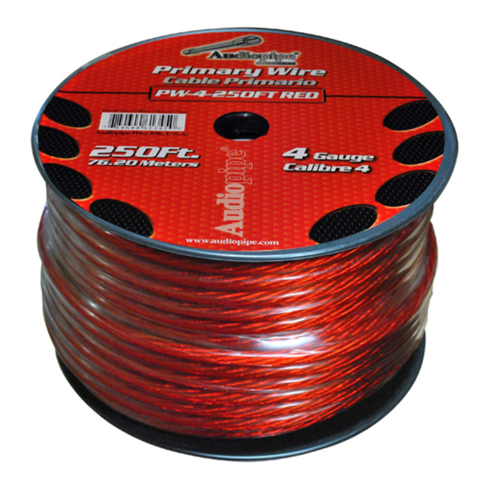 Nippon Pw4Rd Power Wire Audiopipe 4Ga 250' Red Image 1