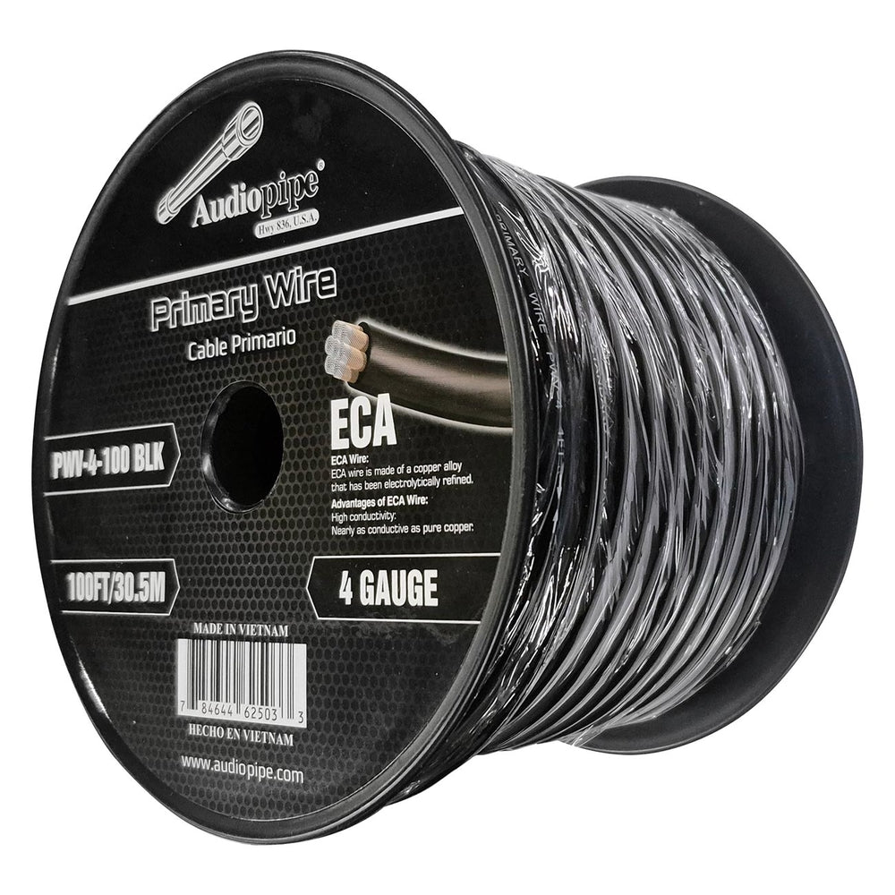 Audiopipe PWV-4-100 Black Power Cable 4 Gauge 100ft Image 1