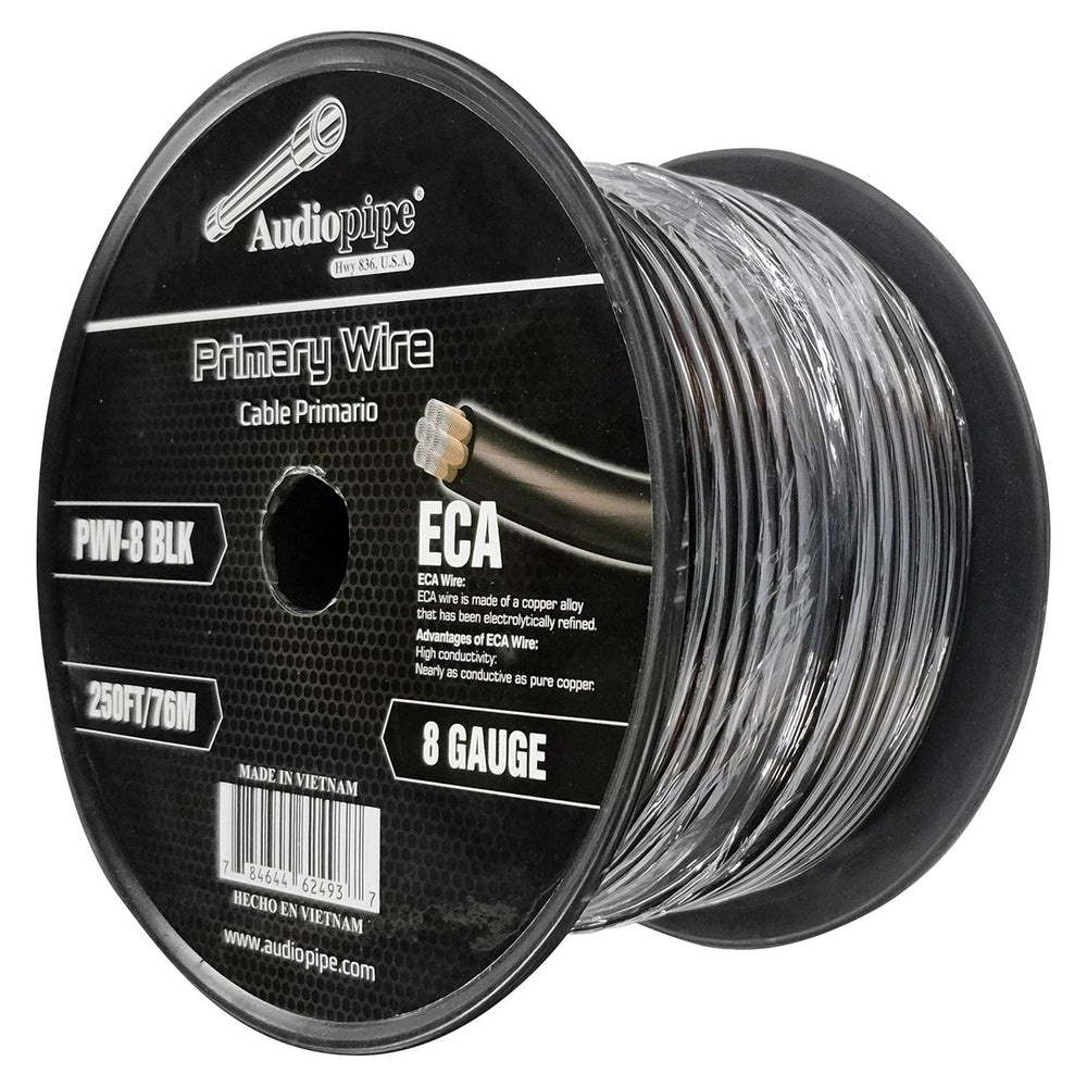 Audiopipe PWV-8 Power Cable 8 Gauge 250 Foot Black Image 1