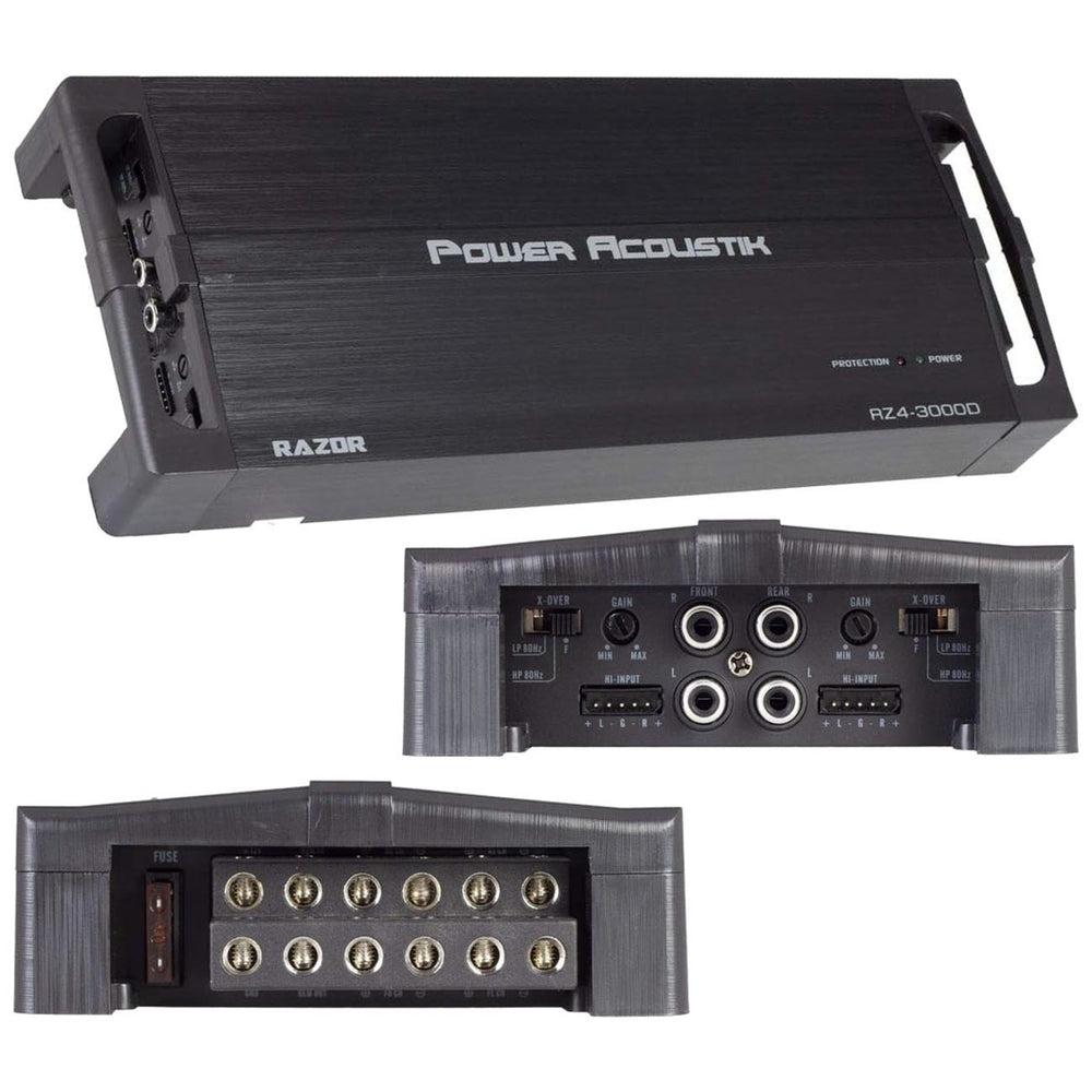 Power Acoustik Rz4-3000D Compact 4 Channel Amplifier 1500W Rms/3000W Max Image 1