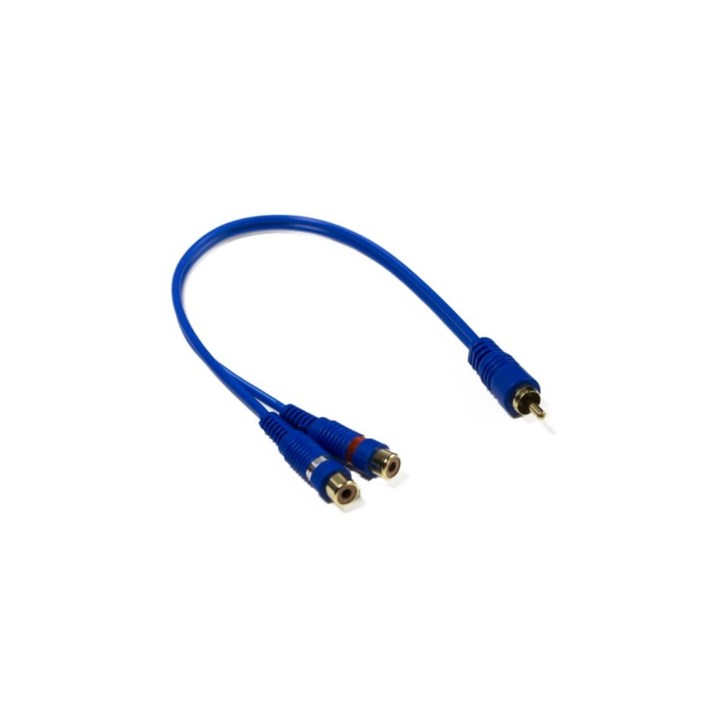 Stinger SSIBY2F RCA Y Blue Interconnect 6"" Image 1