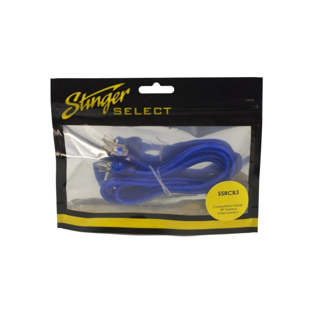 Stinger SSRCB3 3ft Blue Comp Series Twisted RCA Cable