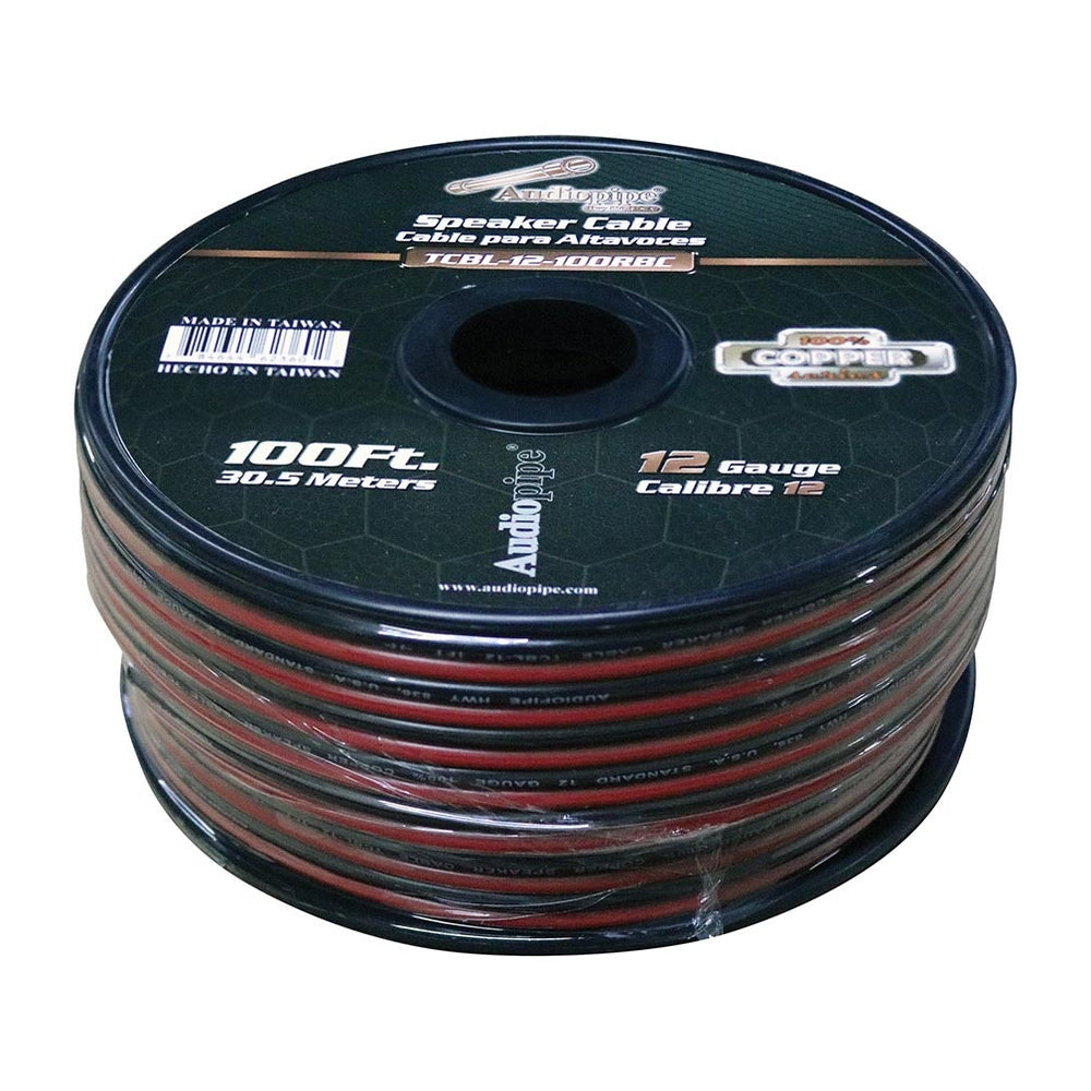 Audiopipe TCBL-12-100RBC 12-Gauge 100% Copper Speaker Wire 100ft Image 1
