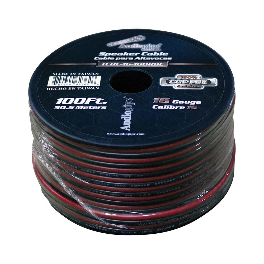 Audiopipe TCBL-16-100RBC 16 Gauge Speaker Wire 100ft Roll Image 1