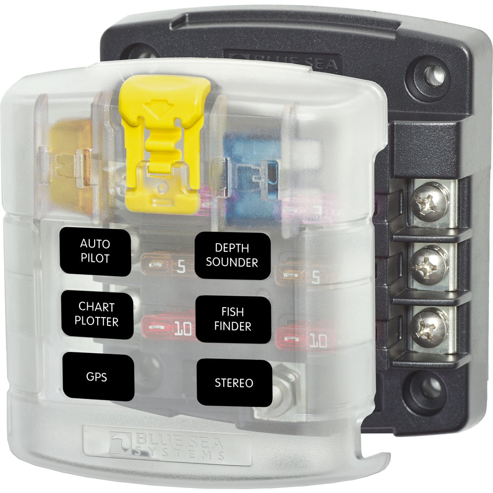 Blue Sea Systems 5028 St Blade Fuse Block Cover 6 Circuit Without Negative Bus Image 1